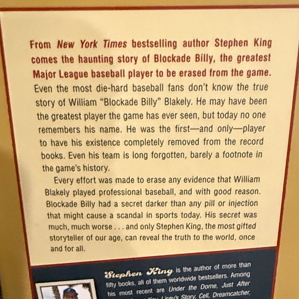 Stephen King book  Blockade Billy. - Picture 17 of 17